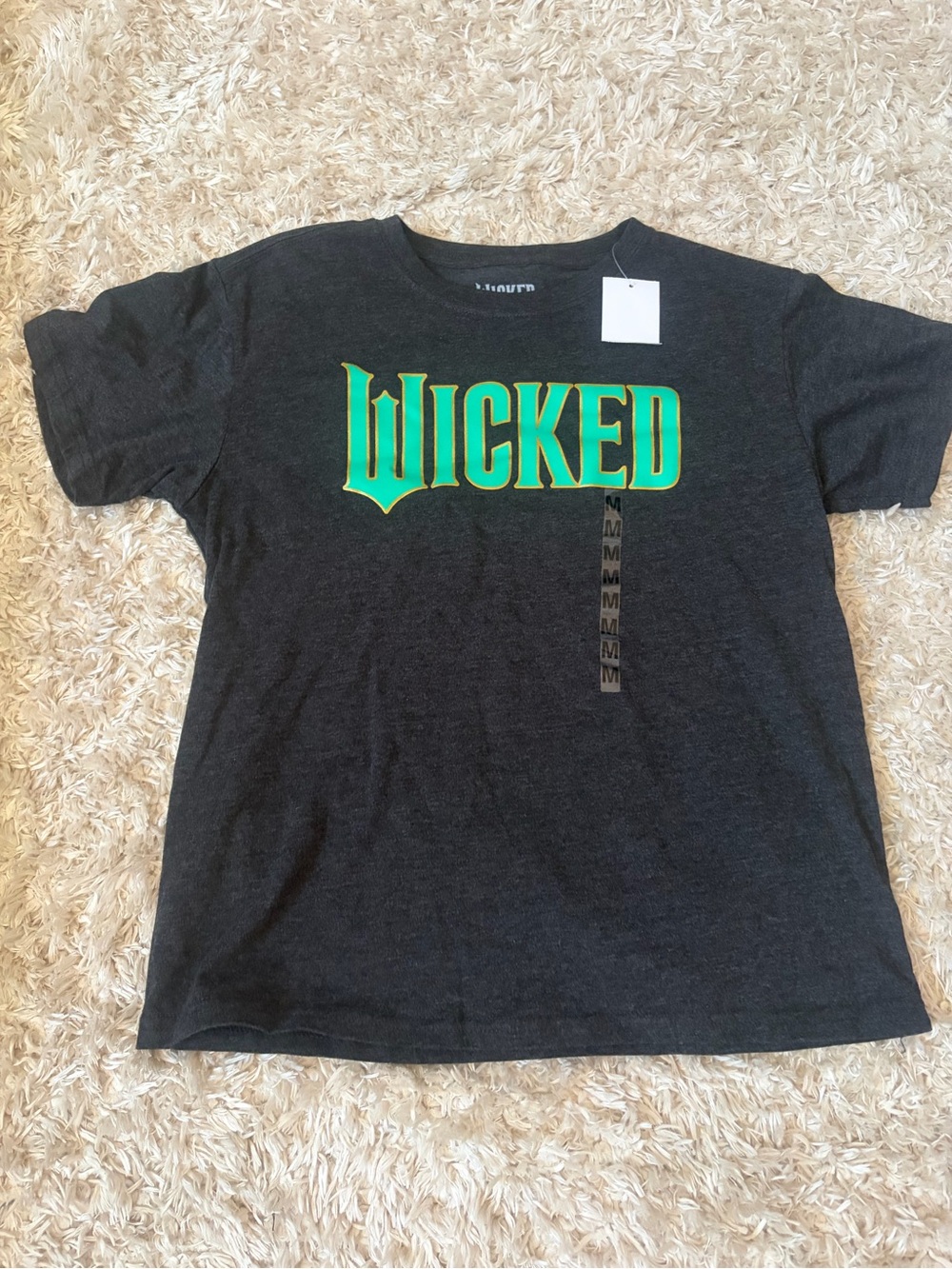 Wicked Graphic Tee - gray with Green Lettering